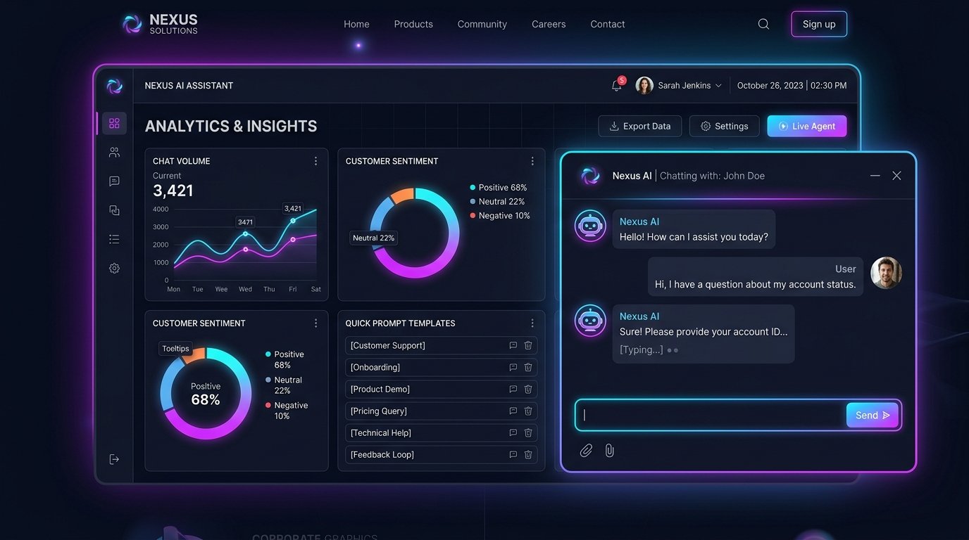 AI Chatbot for Business dashboard interface
