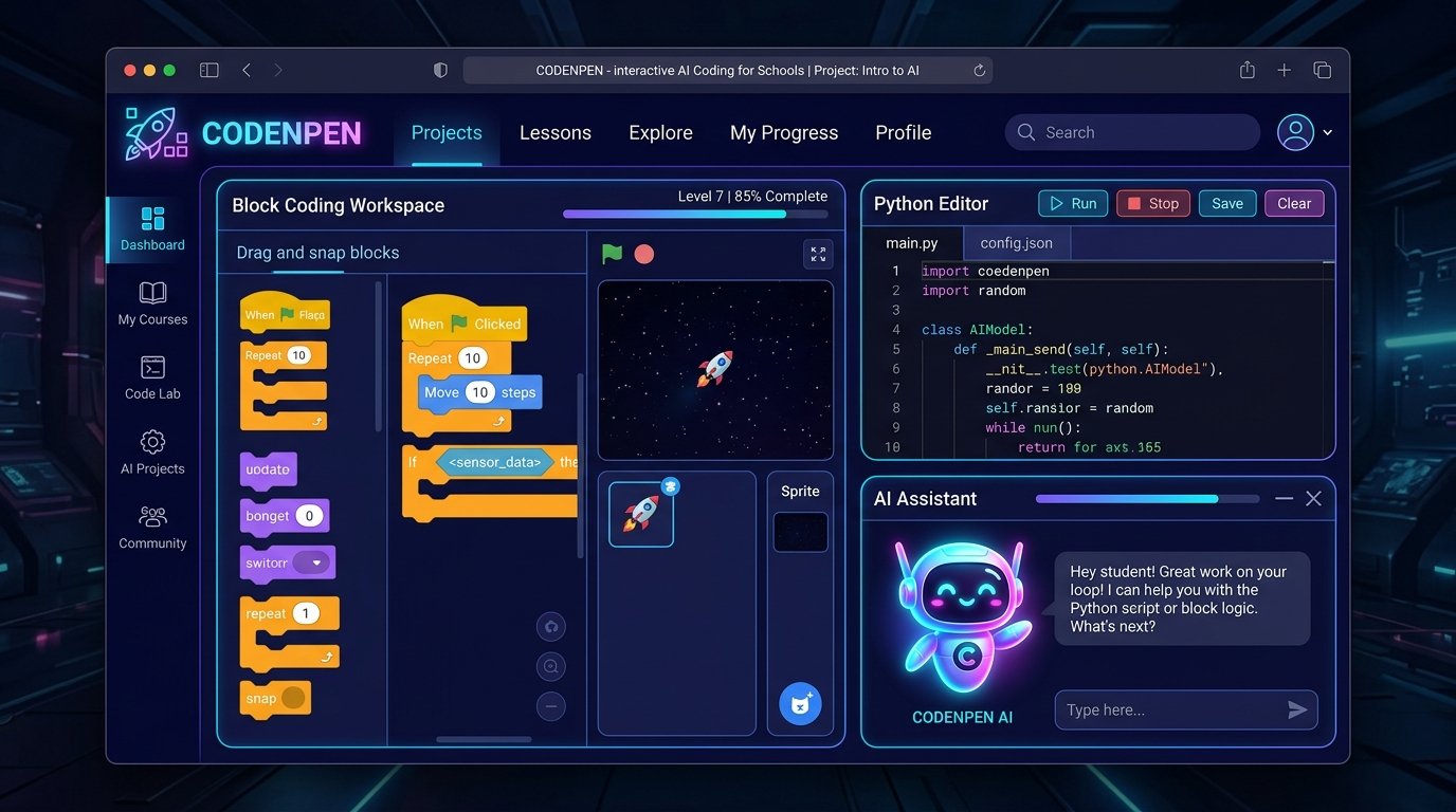 CODENPEN Platform Interface Mockup