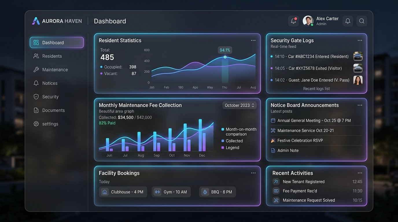 MYSOCIETY Society Management App interface dashboard