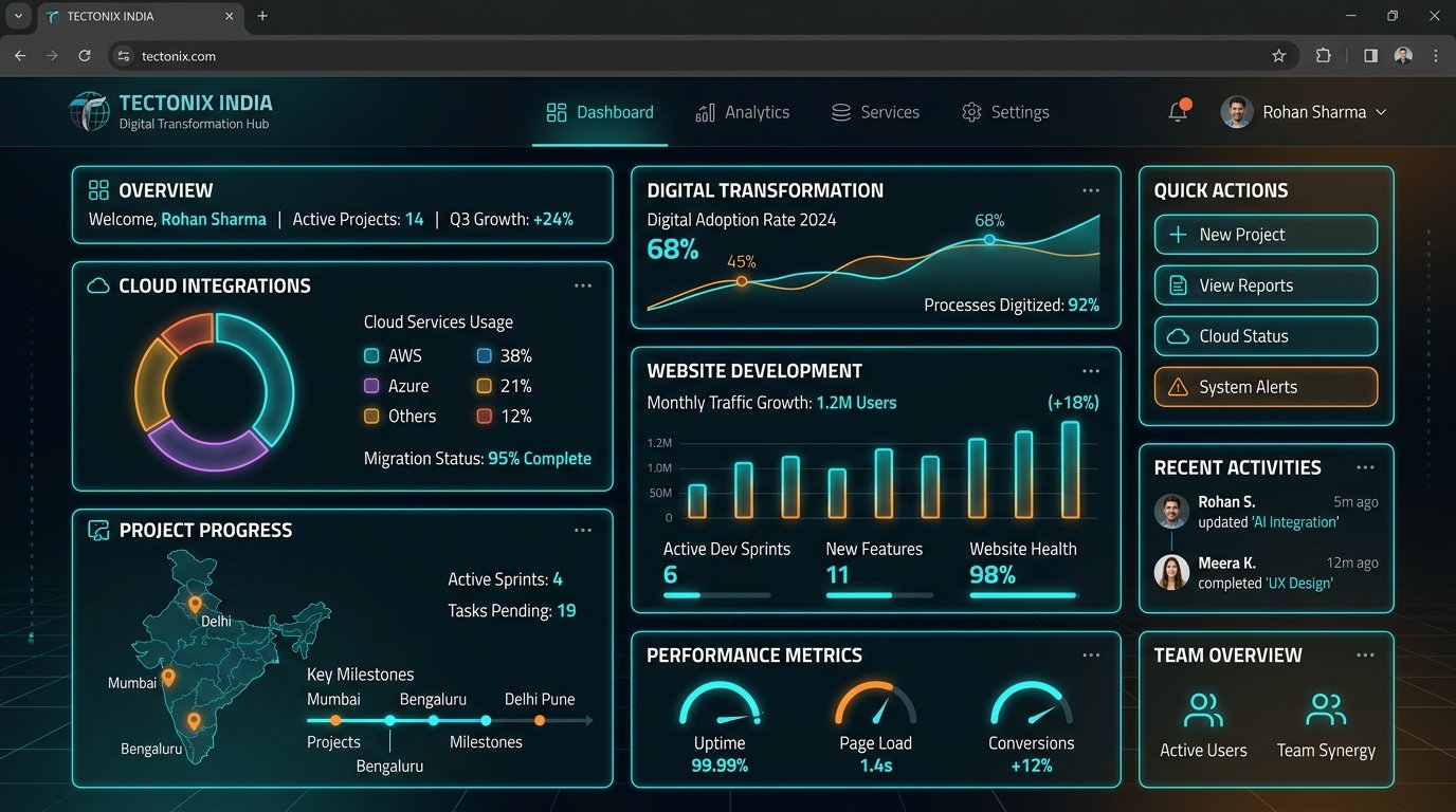 Tectonix India Dashboard Mockup